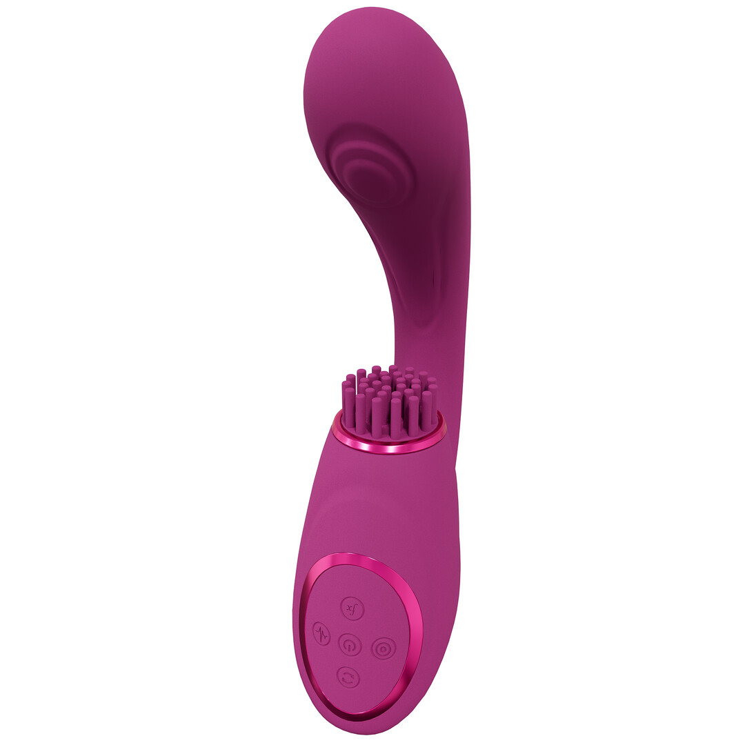 Gen – Drie Motoren G-Spot Vibrator met Pulse Wave en Vibrerende Haren – Roze