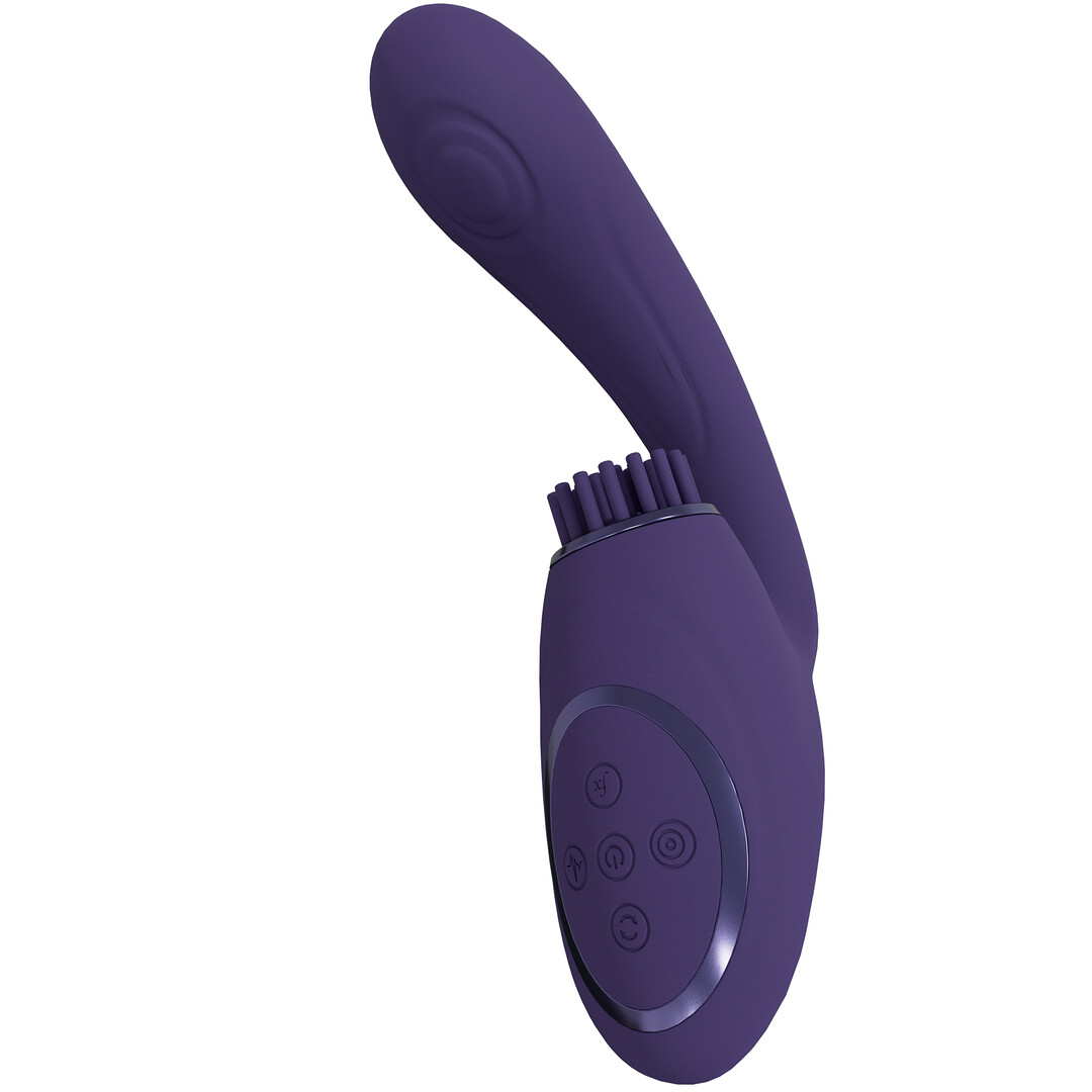 Gen – Triple Motor G-Spot Vibrator met Pulse Wave en Vibrerende Borstels – Paars