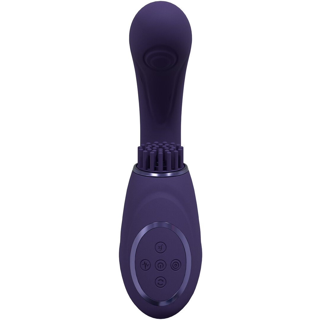 Gen – Triple Motor G-Spot Vibrator met Pulse Wave en Vibrerende Borstels – Paars