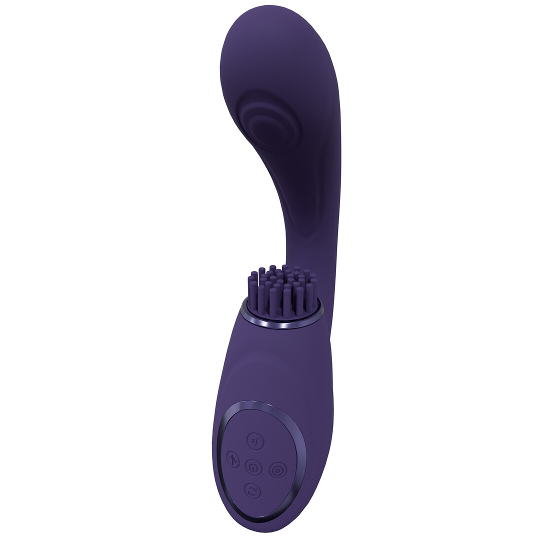 Gen – Triple Motor G-Spot Vibrator met Pulse Wave en Vibrerende Borstels – Paars
