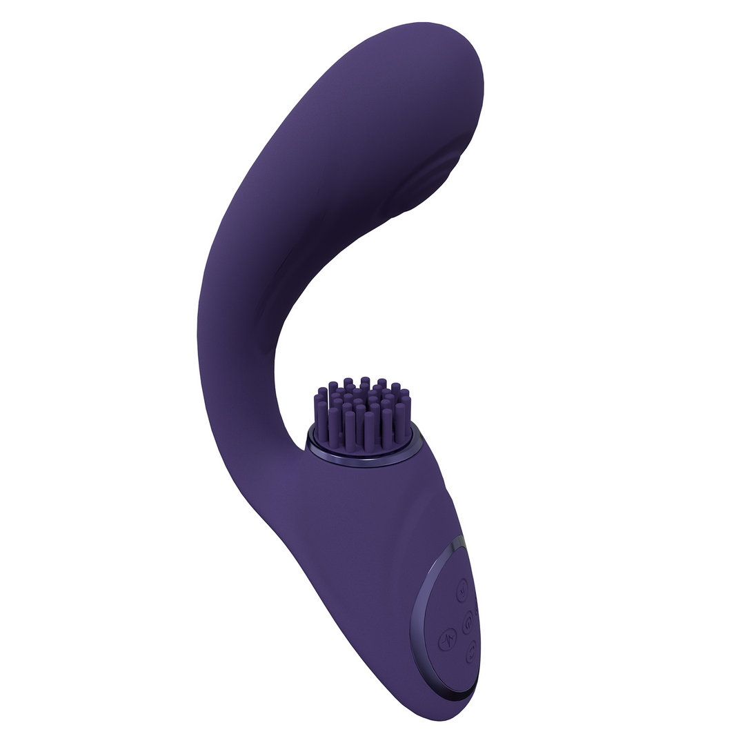 Gen – Triple Motor G-Spot Vibrator met Pulse Wave en Vibrerende Borstels – Paars