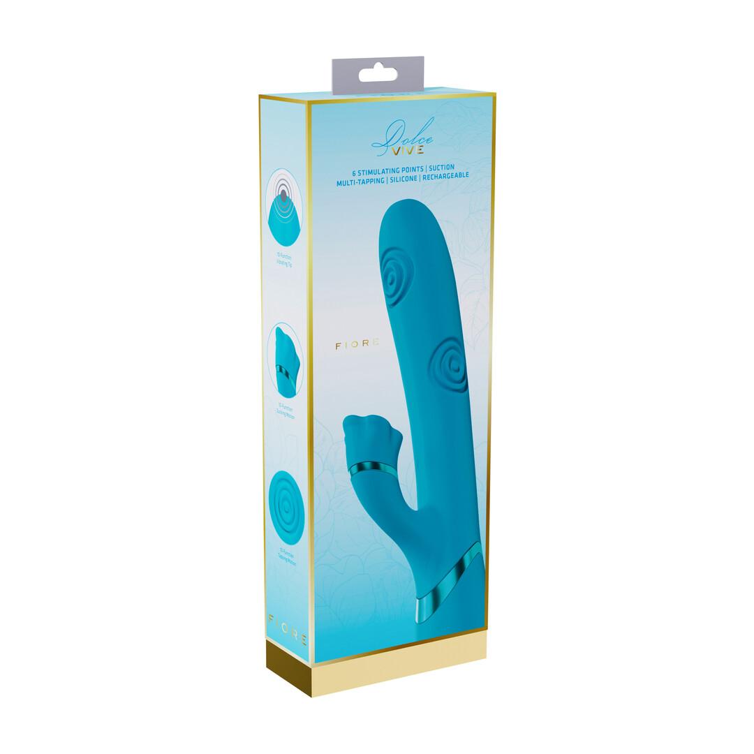 Fiore – G-Spot Air Wave Vibrerende en Kloppende Flared Clitorale Stimulator – Blauw