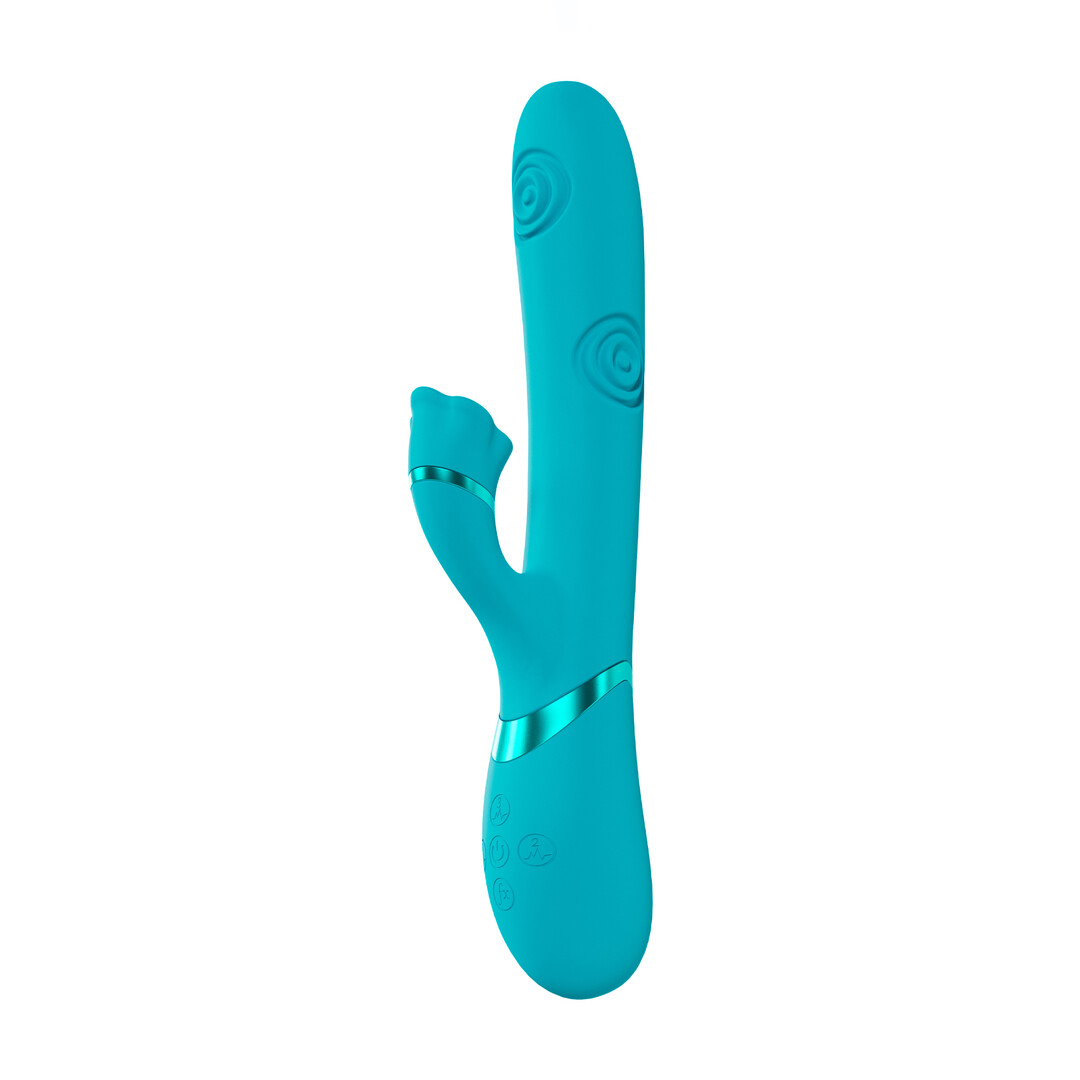 Fiore – G-Spot Air Wave Vibrerende en Kloppende Flared Clitorale Stimulator – Blauw