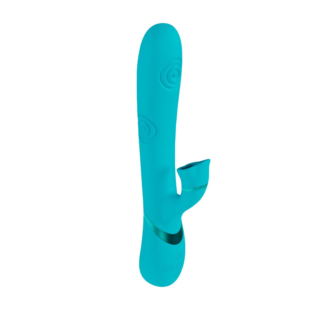 Fiore – G-Spot Air Wave Vibrerende en Kloppende Flared Clitorale Stimulator – Blauw