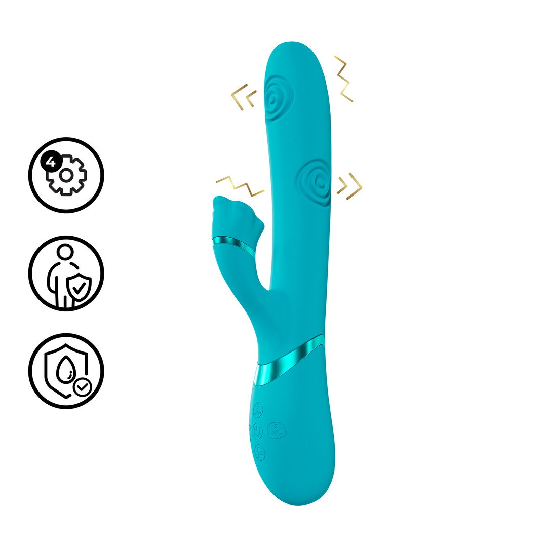 Fiore – G-Spot Air Wave Vibrerende en Kloppende Flared Clitorale Stimulator – Blauw