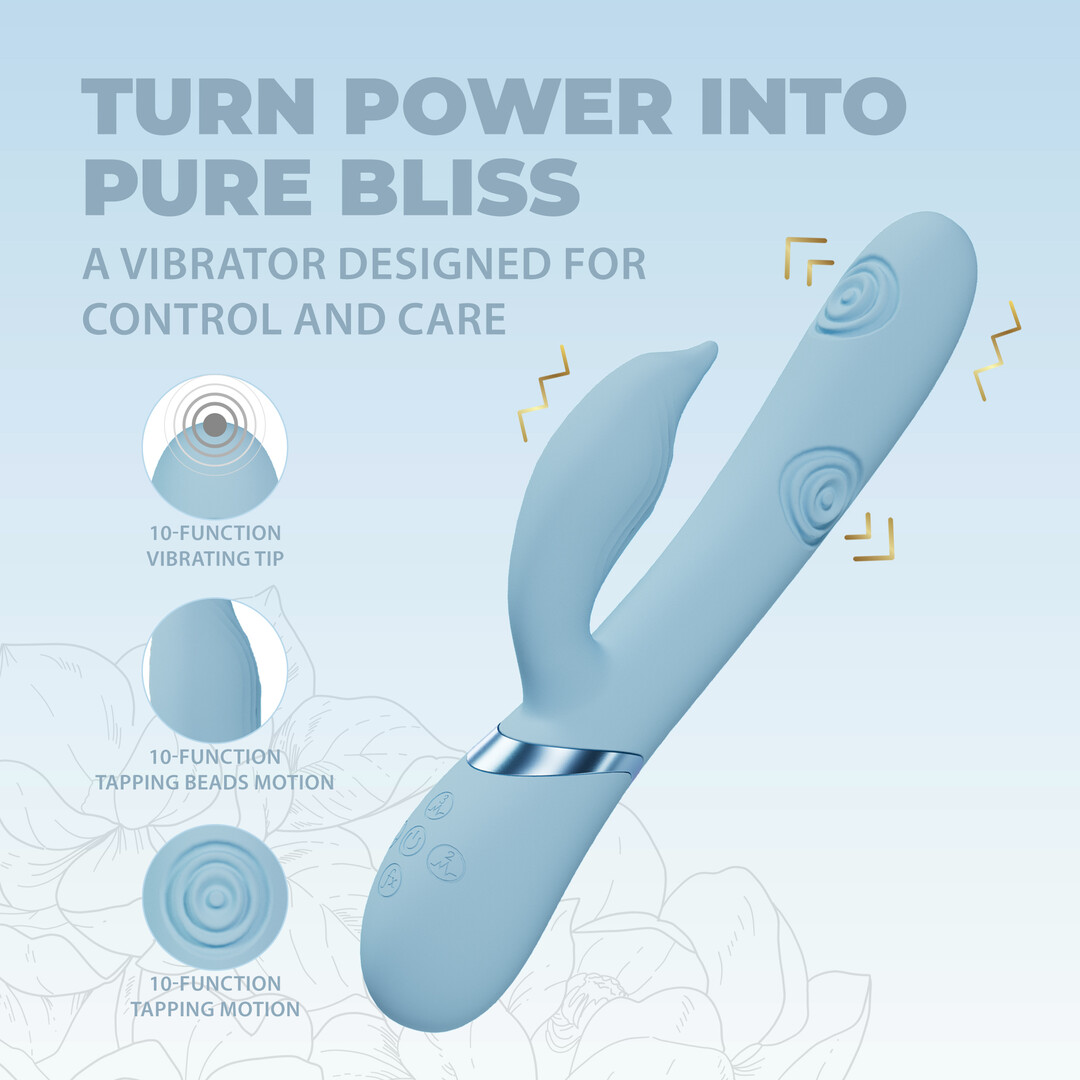 Pallina – G-Spot Vibrerende en Tikken Kralen Clitorisstimulator – Blauw