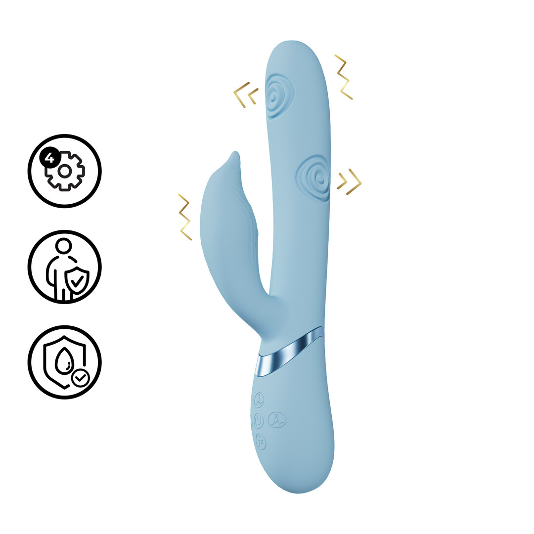 Pallina – G-Spot Vibrerende en Tikken Kralen Clitorisstimulator – Blauw