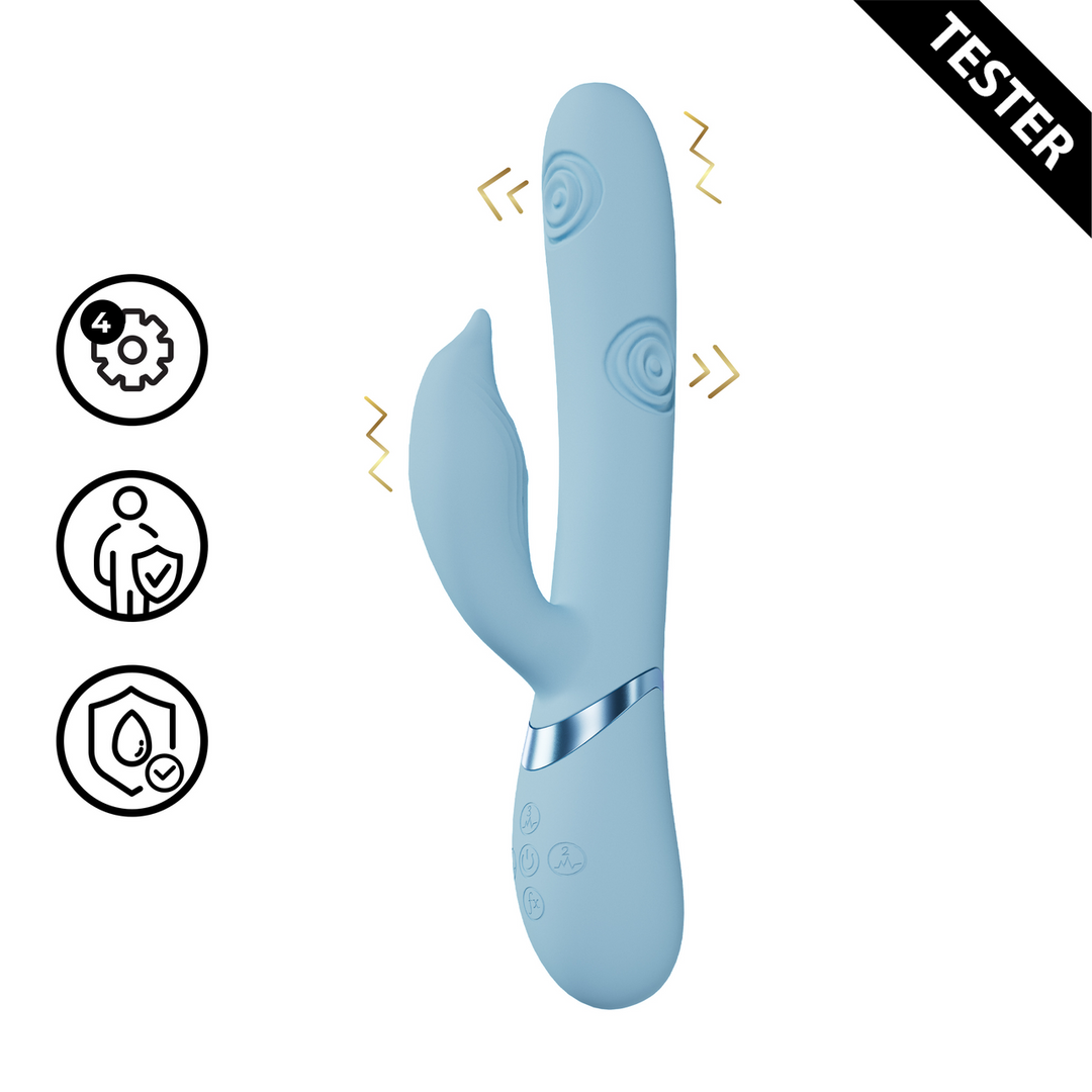 Pallina – G-Spot Vibrerende en Kloppende Parels Clitorisstimulator – Blauw – Tester
