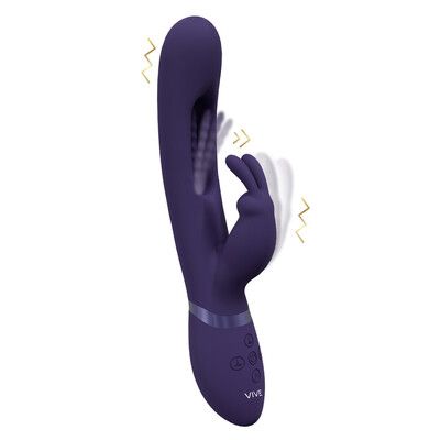 Mika - Triple Motor - Vibrating Rabbit with Innovative G-Spot Flapping Stimulator - Purple