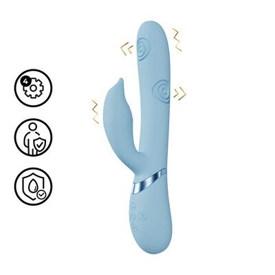 Pallina - G-Spot Vibrating and Tapping Beads Clitoral Stimulator - Blue