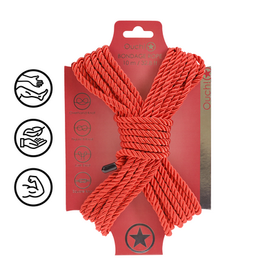 Polyester Bondage Rope - 32.8 ft / 10 m - Red