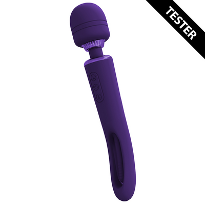 Kiku - Rechargeable Double Ended Wand with Innovative G-Spot Flapping Stimulator - Purple - Tester