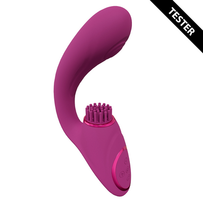 Gen - Triple G-Spot Vibrator with Pulse Wave and Vibrating Bristles - Pink - Tester