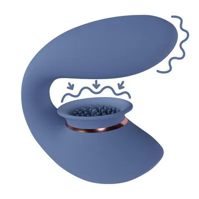 Twitch 3 - Rechargeable Vibrator and Suction - Blue/Grey