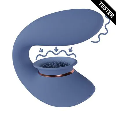 Twitch 3 - Rechargeable Vibrator and Suction - Blue/Grey - Tester