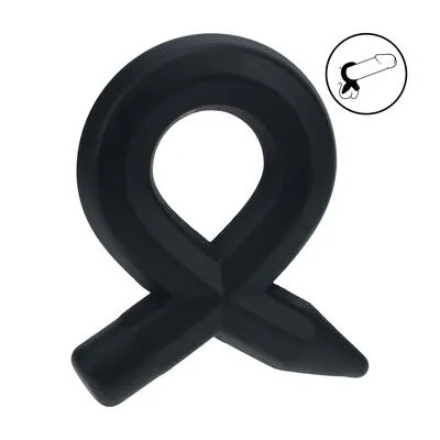Pencil Liquid Silicone Cockring - Black