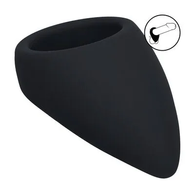 Teardrop Silicone Cockring - Black