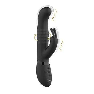 Izara - Rotating Beads Rabbit Vibrator - Black
