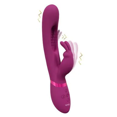 Mika - Triple Motor - Vibrating Rabbit with Innovative G-Spot Flapping Stimulator - Pink