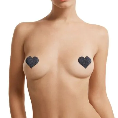 Nipple Cover Set - Cross Star Heart - Black