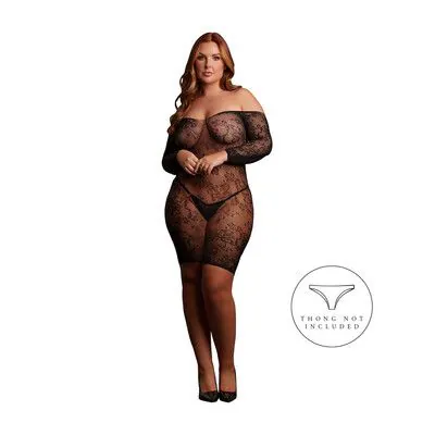 Matilda - Lace Mini Dress - Queen Size - Black