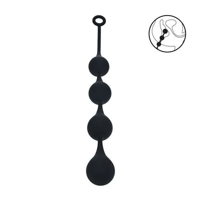 Silicone Waterdrop Anal Balls - XL - 50mm - Black