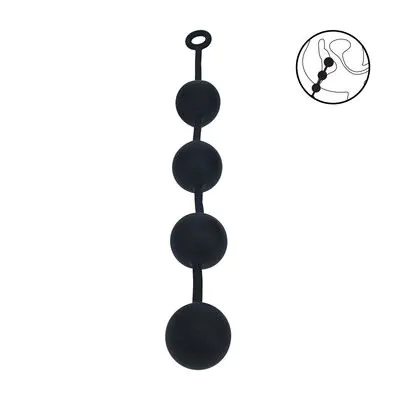 Silicone Round Anal Balls - XXL - 60mm - Black