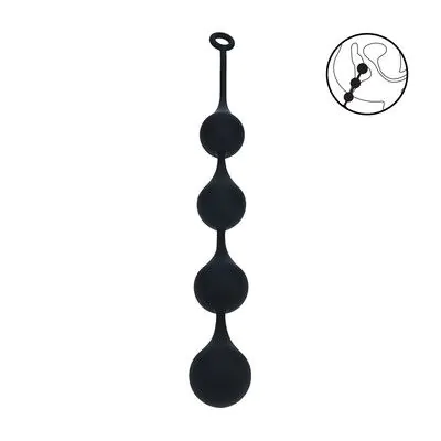 Silicone Waterdrop Anal Balls - XXL - 60mm - Black
