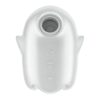 Glowing Ghost - Glow in the Dark - Double Air Pulse Vibrator - White