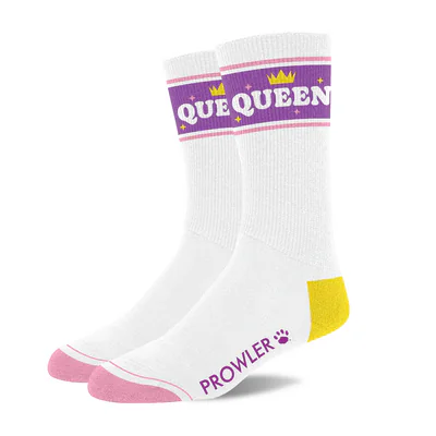 Queen Socks - White/Purple