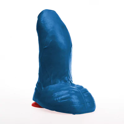 Buri M - Realistic Curved Dildo with Balls - 6.7" / 17 cm - Blue