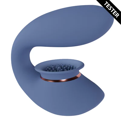 Twitch 3 - Rechargeable Vibrator and Suction - Blue/Grey - Tester