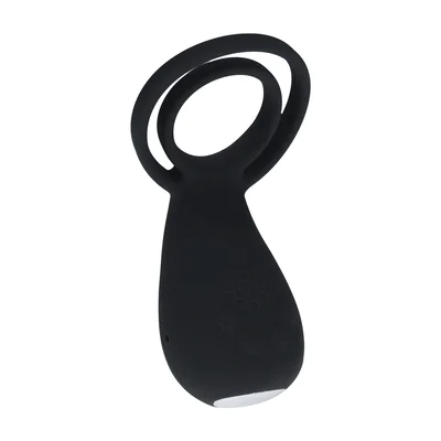 Vibrating Cock and Ball Ring with Paw Stimulator - Black