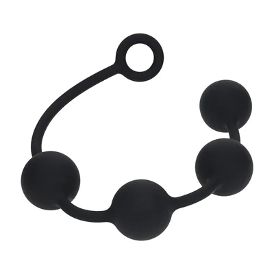 Round Silicone Anal Balls - XL - 50mm - Black