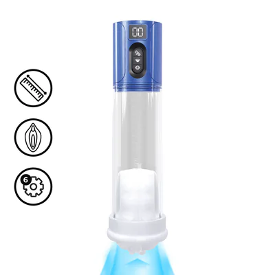 MaxLift - 7 Function Suction Masturbator Pump - Metallic Blue
